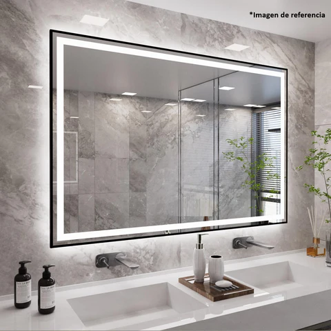 [SKUIMG]GMIRROR18|GMIRROR18-FRONTEND-mjFzuCHldRH3zJ6I.jpg|ESPEJO LED BORDE NEGRO 60X80 CM LUZ LED DE 3 TONOS BOTÓN TÁCTIL FUNCIONA PARA INSTALACIÓN VERTICAL Y