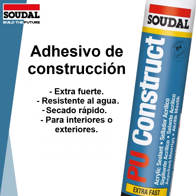 [SKUIMG]H-0812|ADHESIVO DE CONSTRUCCION PU 310 ML, ALTA RESISTENCIA, PEGADO EN 5 MIN, SOUDAL