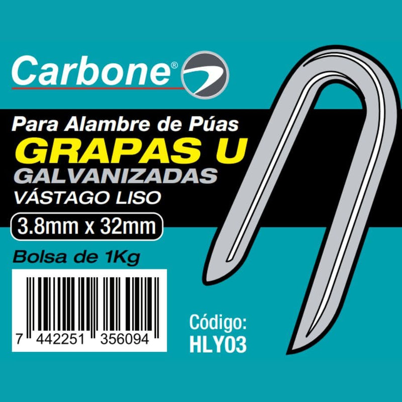[SKUIMG]HLY03|CLAVOS GRAPAS U GALVANIZADA DE 3.8MM