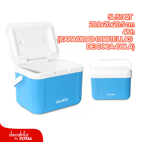 [SKUIMG]KMFG018L|COOLER PORTATIL 5L / 5.3QT TIEMPO EN FRIO: 48HRS. 28.8 X 20.8 X 20.5 CM, IDEAL PARA 4 BOTELLAS COCA-