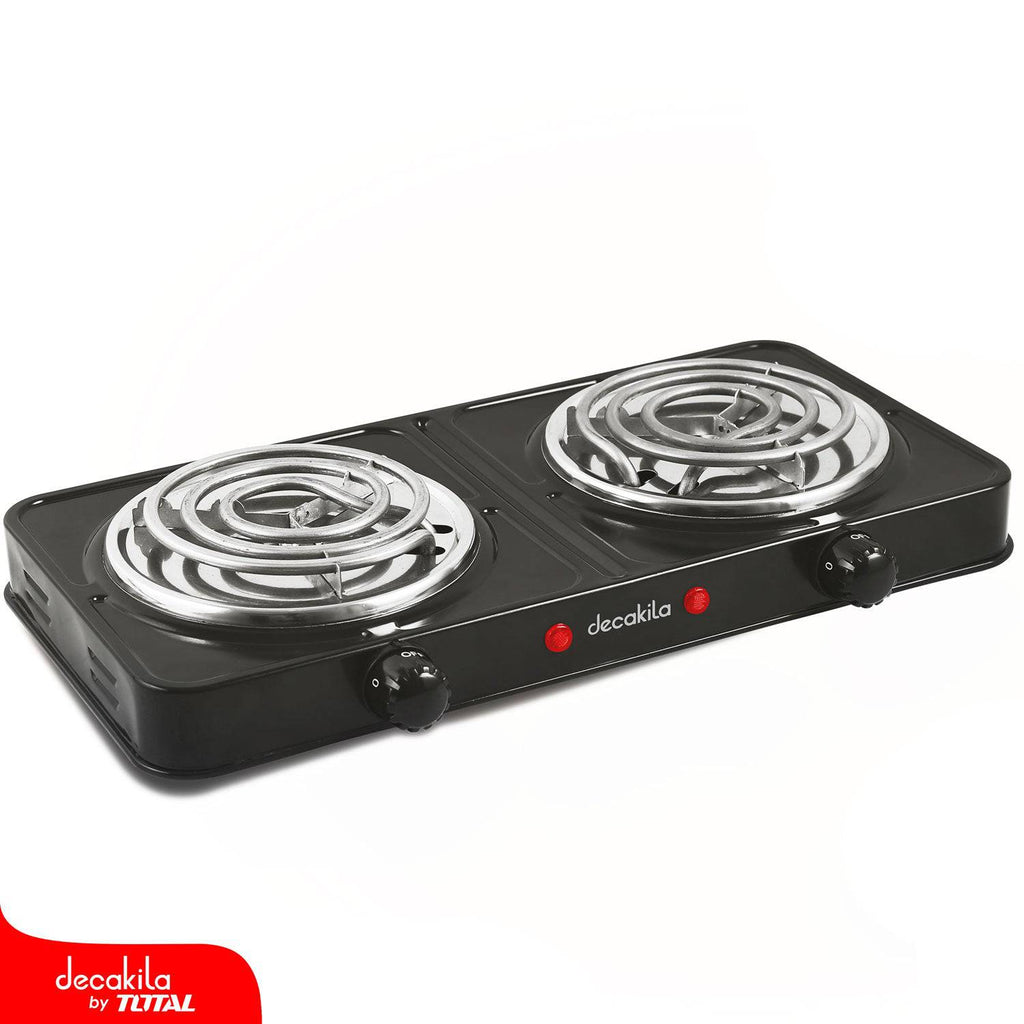 [SKUIMG]KUCC002B|ESTUFA ELÉCTRICA PORTÁTIL DE DOS QUEMADORES, 1000W, 110V 50/60HZ, 430*240*75MM