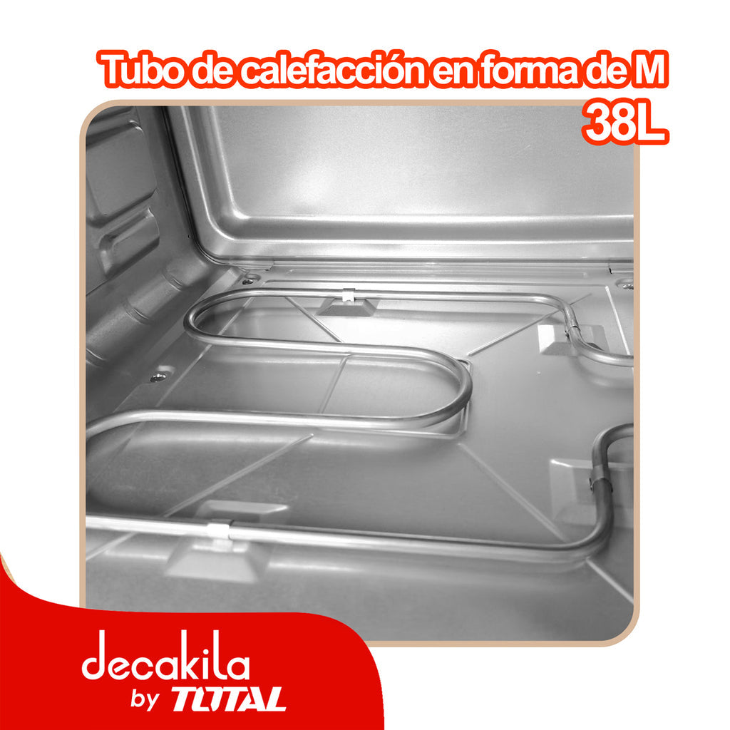 HORNO TOSTADOR 38L - 1600W - 120V CON ASADOR, CONTROL DE TEMPERATURA Y TEMPORIZADOR