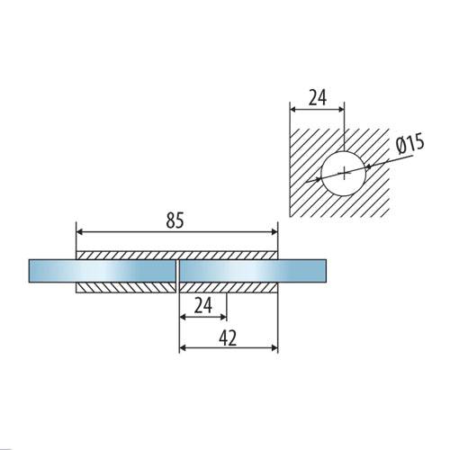 [SKUIMG]L-2544-BN|CONECTOR VIDRIO 180º MATE