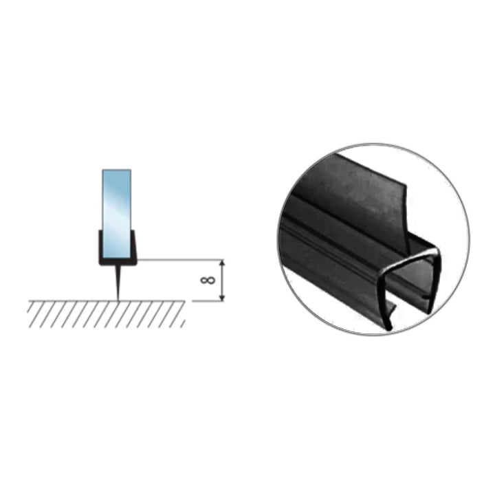[SKUIMG]L-2904-10X2130-BLACK|BURLETE VIDRIO, PISO O PARED DE VINIL. 7' (PIES) - 2.13 M DE LONGITUD. COLOR NEGRO