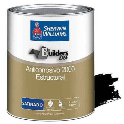[SKUIMG]L390|L390.jpg|PINTURA ANTICORROSIVA SATINADA COLOR NEGRO, 1/4 GALÓN. SHERWIN WILLIAMS