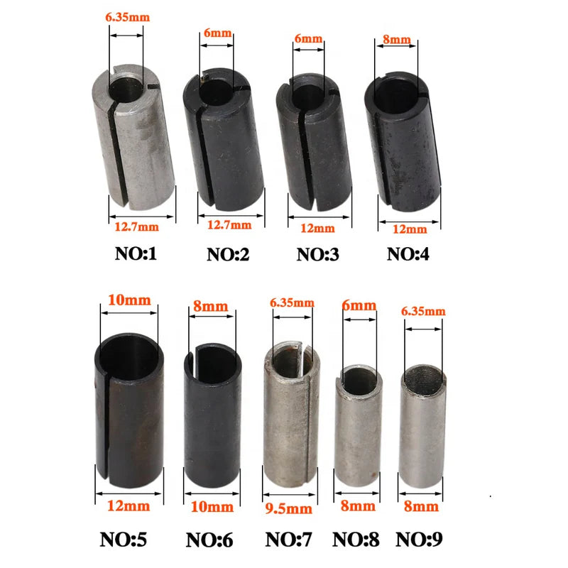 [SKUIMG]LI71|LI71-FRONTEND-XLuWhlE9DmeOT11y.png|(9 PCS) ADAPTADORES DE VASTAGOS PARA MOTORTOOL O ROUTERS.