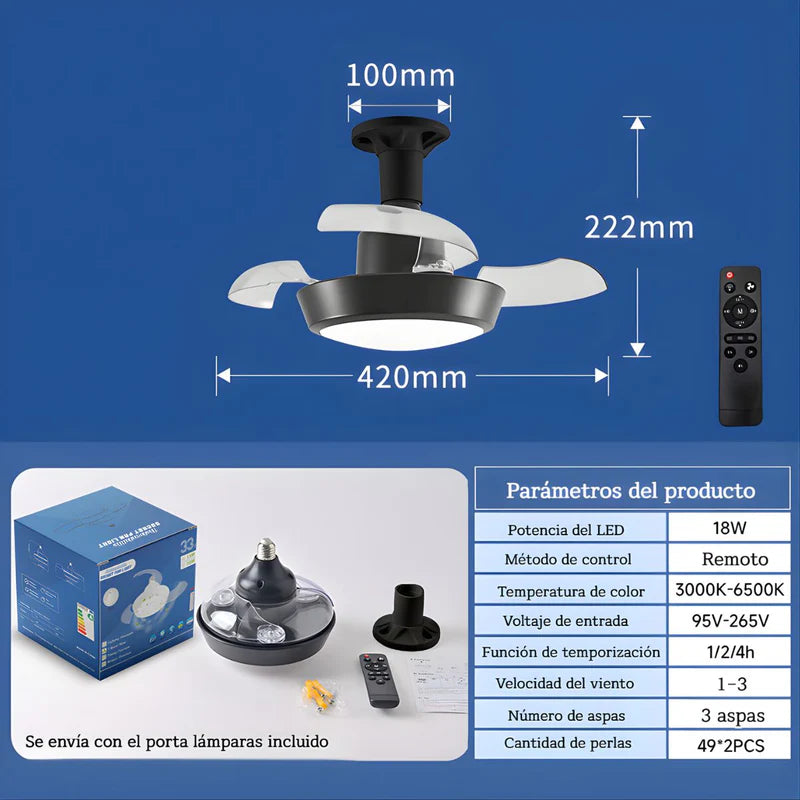 [SKUIMG]LT067|LT067-FRONTEND-nNJ7Q2mta_4CMXR7.png|ABANICO DE TECHO 16 SOCKET E27 CON LÁMPARA LED. VENTILADOR INVISIBLE CON ASPAS RETRÁCTILES. LUZ REG