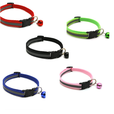 [SKUIMG]MAS91|MAS91.jpg|COLLAR REFLECTIVO CON CASCABEL PARA MASCOTAS. AJUSTABLE. COLOR NEGRO. 1CM DE ANCHO