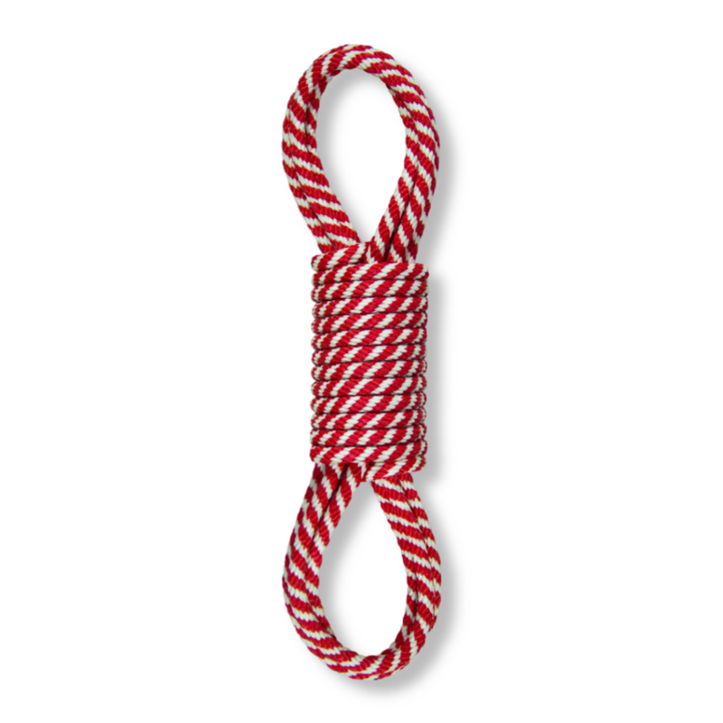 CUERDA NAUTICA POLIPROPILENO 6MM X 10M BLANCO ROJO. SUAVE AL TACTO. SOGA MECATE
