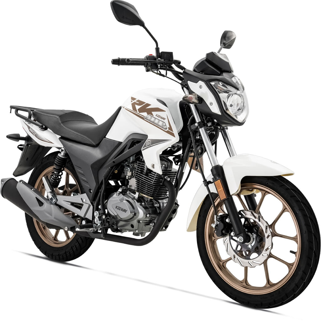 [SKUIMG]MO-M-RK150-WHITE|MO-M-RK150-WHITE.jpg|KEEWAY RK150 150CC COLOR BLANCO MOTOR MONOCILINDRO ENFRIADO POR AIRE CARBURADOR 2VAL SOHC 9KW(12HP)