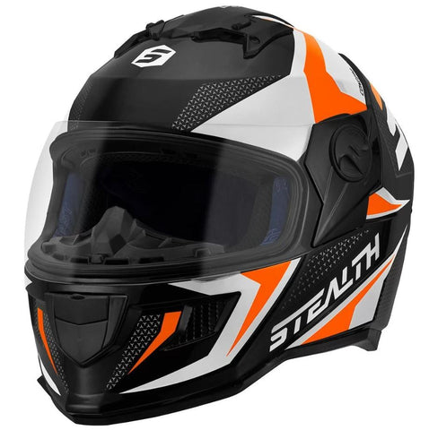CASCOS STEALTH CONCEPT BRILLANTE BLANCO/NARANJA