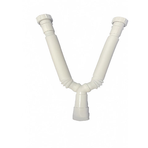 TUBO DOBLE DESAGUE DREJAJE FREGADOR COCINA TRAMPA DE PVC CON SIFON DOBLE DE 1 1/2" FLEXIBLE PARA FRE