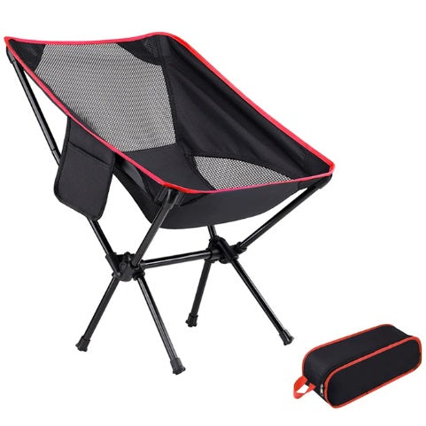 [CARBONE]OTD08|SILLA PLEGABLE COMPACTA ULTRA LIGERA CON BOLSA, COLOR NEGRO