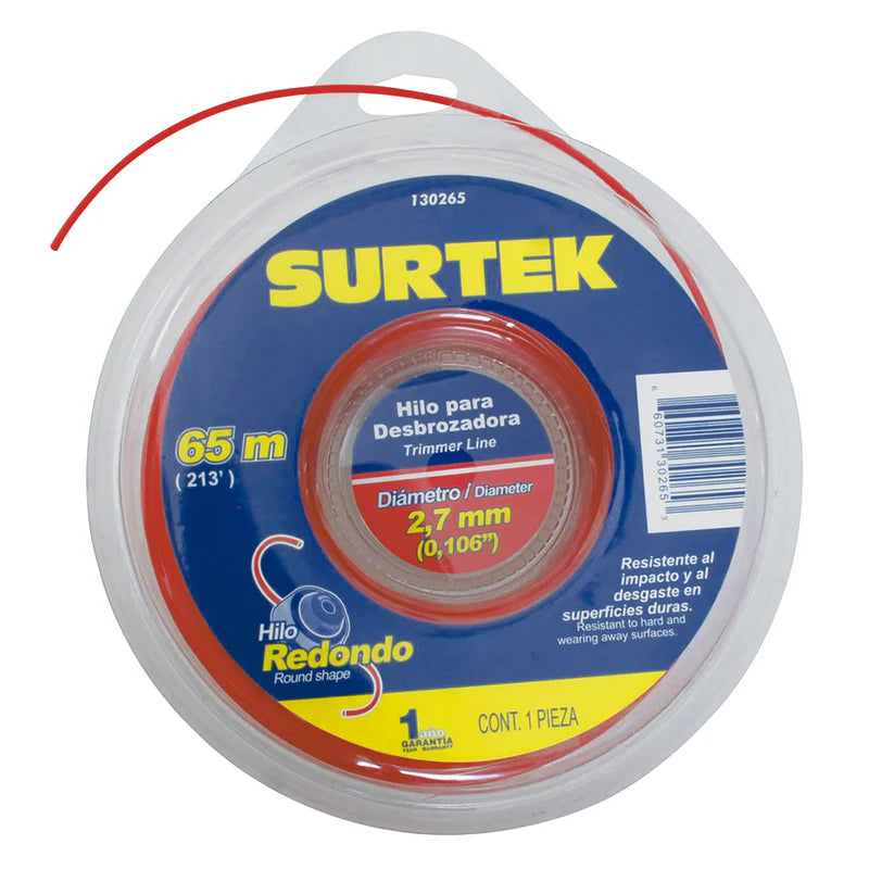 [SKUIMG]P0278-130265|P0278-130265-FRONTEND-nocMyVG5CZQT71B5.png|SURTEK REDONDO NYLON P/ DESBROZADORA EN DOBLE BLÍSTER 2.7MM X 65 MT