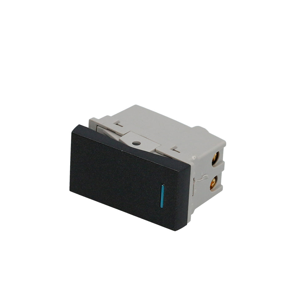 [SKUIMG]P0631-P608N|P0631-P608N.jpg|INTERRUPTOR APAGADOR DE ESCALERA NEGRO 1/3 SURTEK.