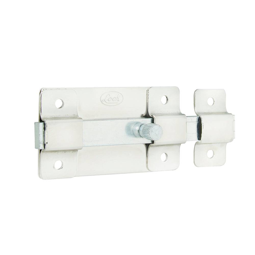 [SKUIMG]P1280-L038NIB|P1280-L038NIB.jpg|PICAPORTE PASADOR DE SOBREPONER 12 CM NÍQUEL SATINADO LOCK