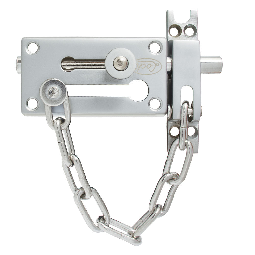[SKUIMG]P1285-L048CSB|P1285-L048CSB.jpg|PASADOR DE SOBREPONER CADENA CROMO SATINADO LOCK