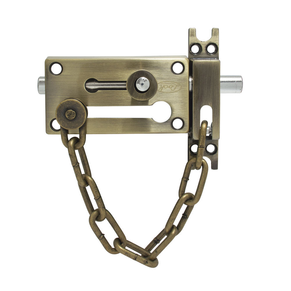 [SKUIMG]P1286-L048LAB|P1286-L048LAB.jpg|PASADOR DE SOBREPONER CADENA LATÓN ANTIGUO LOCK
