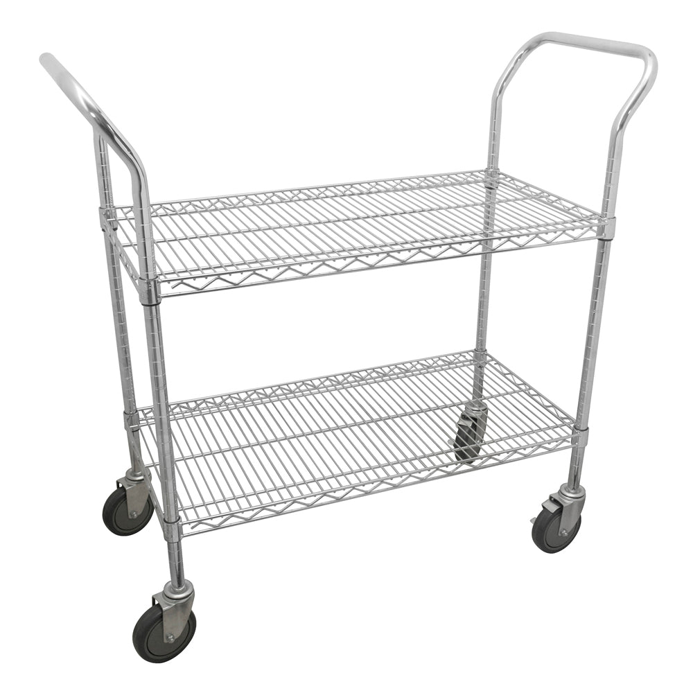 [SKUIMG]P1340-44184|P1340-44184.jpg|CARRITO UTILITARIO CON 2 REPISAS DE 24"X18" CROMADO URREA