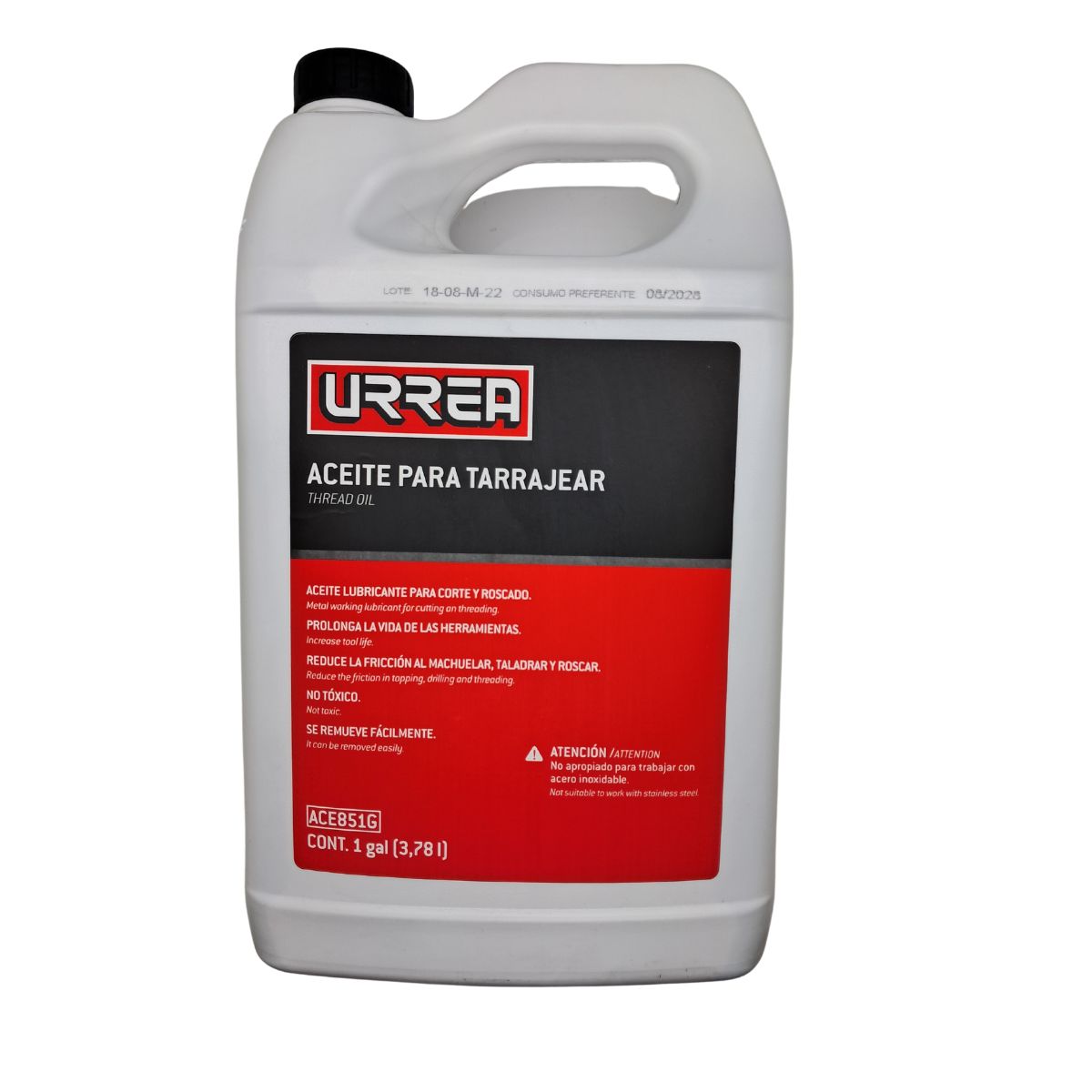 [SKUIMG]P1350-ACE851G|P1350-ACE851G.jpg|ACEITE TALADRINA 1 GAL URREA ACEITE EMULSIONABLE PARA PERFORAR TARRAJEAR O MECANIZAR