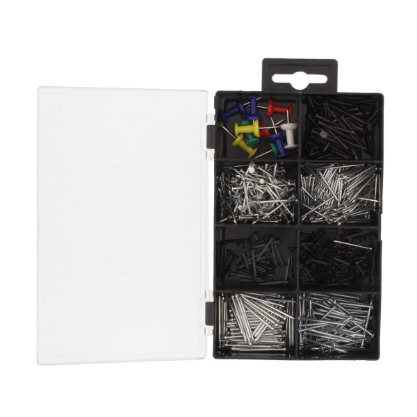 [SKUIMG]PA257-MH808|PA257-MH808.jpg|(600 PIEZAS) KIT SURTIDO DE CLAVOS Y ALFILERES