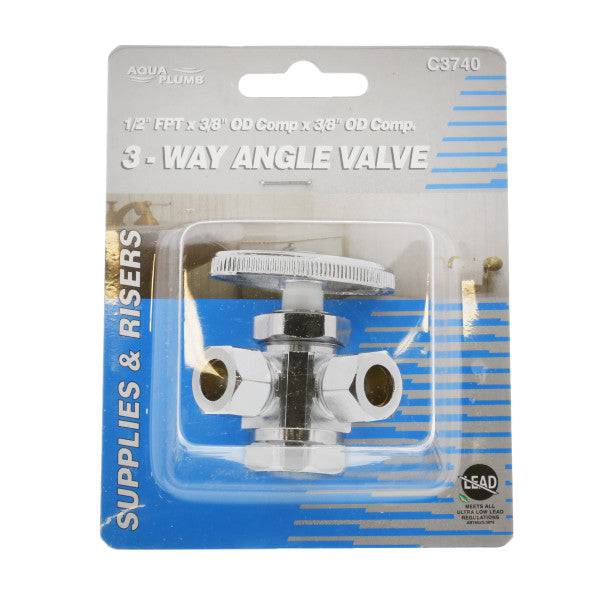 [SKUIMG]PA506-C3740|PA506-C3740_1.jpg|LLAVE DE �NGULO DE 3 V�AS COMPRESS 1/2" ENTRADA X 3/8" X3/8" COMPRESS