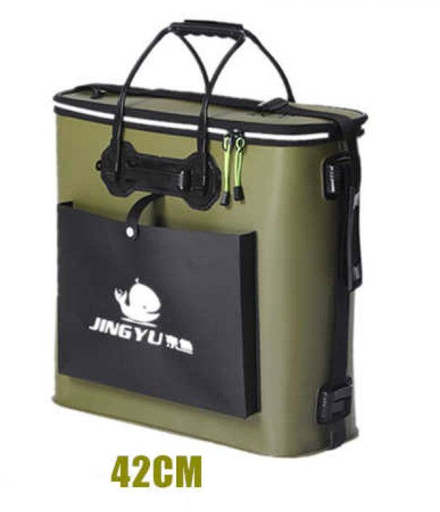 [SKUIMG]PEZ029|PEZ029.jpg|CUBETA PLEGABLE VERDE MULTIUSOS PESCA