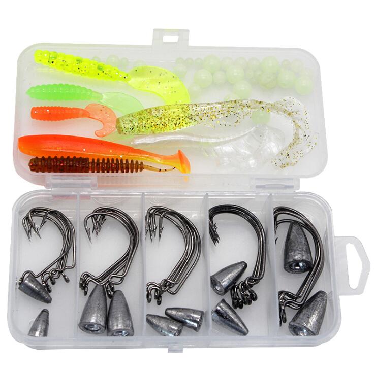 [SKUIMG]PEZ040|PEZ040.jpg|KIT DE ANZUELOS Y SEÑUELOS SUAVES 73 PCS.