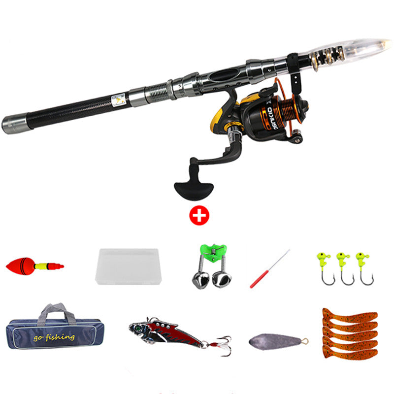 [SKUIMG]PEZ050|PEZ050.jpg|KIT DE PESCA CAÑA TELESCÓPICA 2.1 M BOLSO