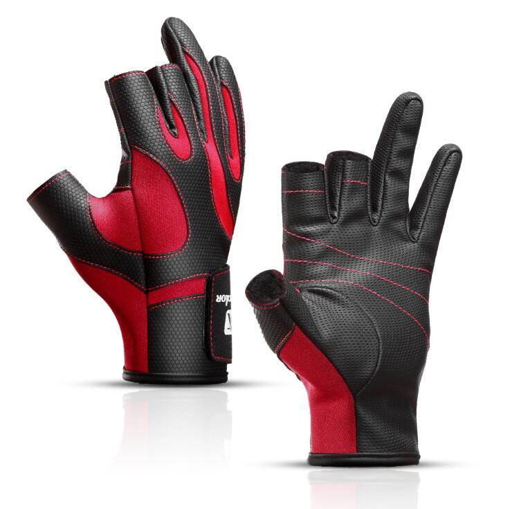 [SKUIMG]PEZ176-L|PEZ176-L.jpg|GUANTES PARA PESCA ANTIDESLIZANTES ROJOS.