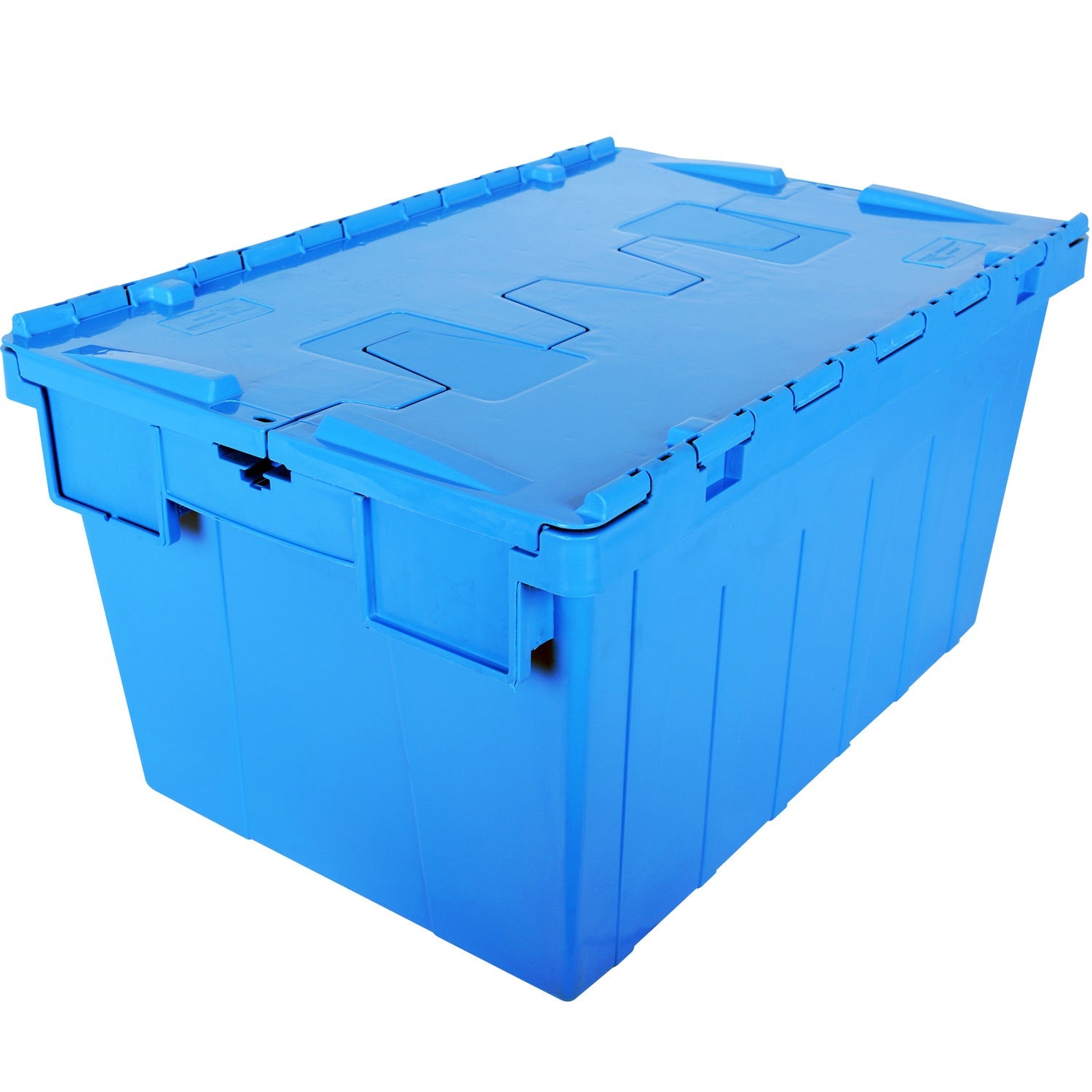 [SKUIMG]PK01|PK01.jpg|( 1 UNA ) CAJA LOGÍSTICA CON TAPA DE BISAGRA, PARA APILAR O ENCAJAR MEDIDA EXTERNA 600LX400AX315H MM