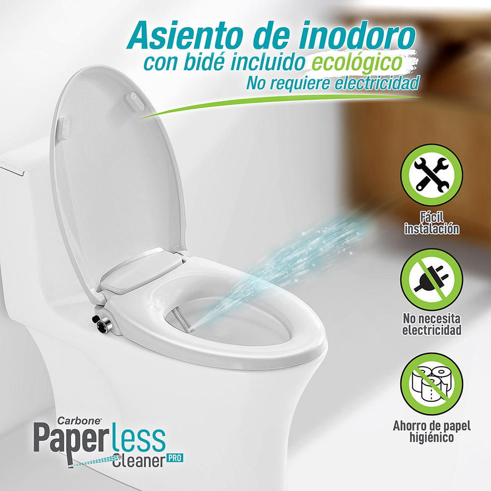 [SKUIMG]PLC001|PLC001.jpg|TAPA PARA INODOROS CON FUNCIÓN BIDÉ INCORPORADO. PAPERLESS CLEANER PRO