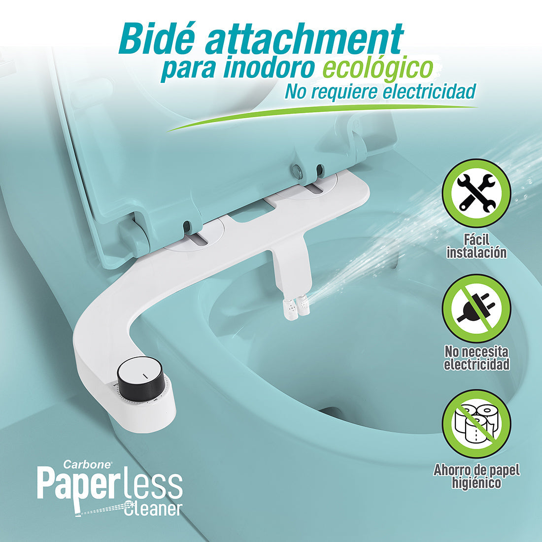 [SKUIMG]PLC002|PLC002.jpg|ACCESORIO BIDÉ PARA ASIENTO DE INODORO. PAPERLESS CLEANER
