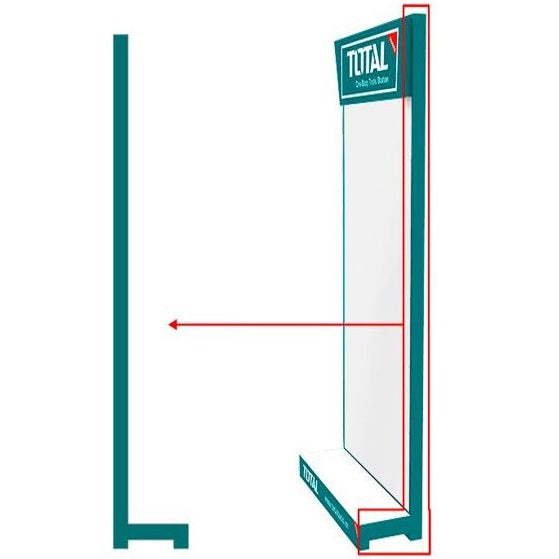 [SKUIMG]PMST02Z|PMST02Z.jpg|SOPORTE LATERAL PARA EXHIBIDOR TOTAL TAMAÑO: 380 MM X 60 MM X 2200 MM