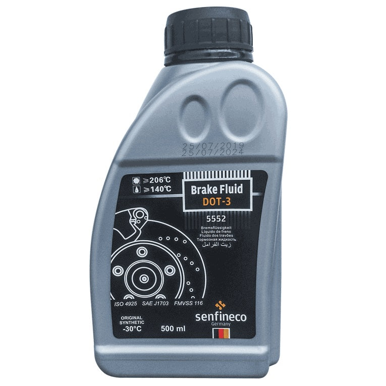 LIQUIDO DE FRENO DOT3 500 ML (16 OZ). SENFINECO BRAKE FLUID