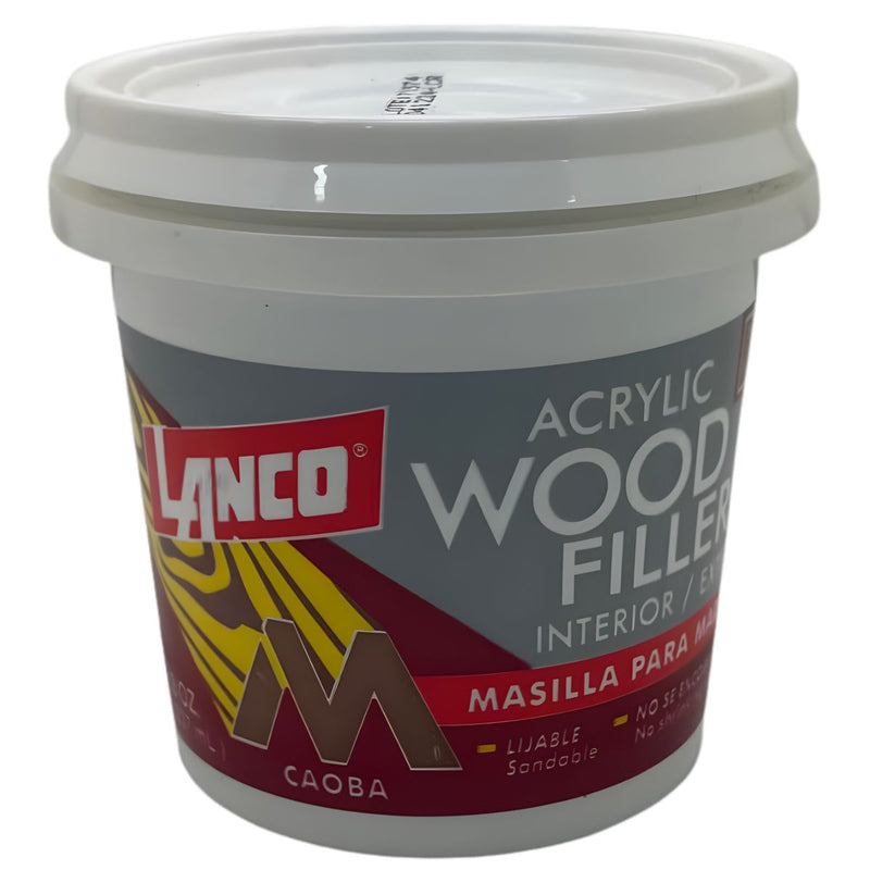 [SKUIMG]PXLNC34|PXLNC34.jpg|MASILLA PARA MADERA COLOR CAOBA 8 OZ. ACRYLIC FILLER MAHOGANY