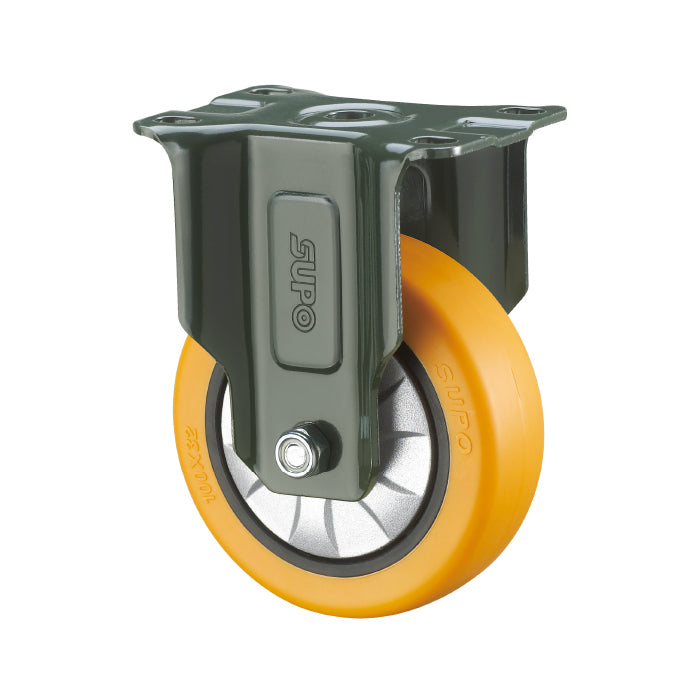[SKUIMG]RU040|RU040.jpg|RUEDA RIGIDA SERIE TRABAJO MEDIANO 75MM 3" CAPACIDAD POR RUEDA 133KG POLIURETANO PU NARANJA