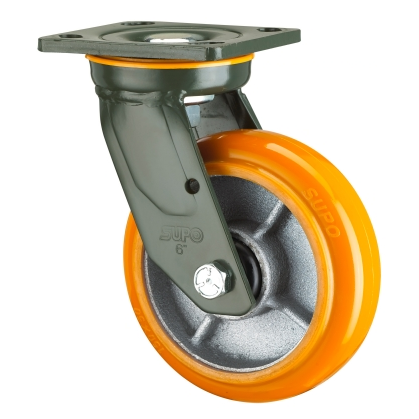 [SKUIMG]RU068|RU068.png|RUEDA GIRAT SERIE PESADA SANSON 10"-250 MM CAPACIDAD 1000KG POLIURETANO SUPER EXTRA RESISTENT PU