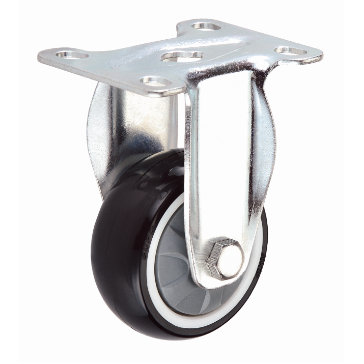 [SKUIMG]RU070|RU070.png|RUEDA RIGIDA SERIE TRABAJO MEDIANO 100MM 4" CAPACIDAD POR RUEDA 65KG POLIURETANO PU