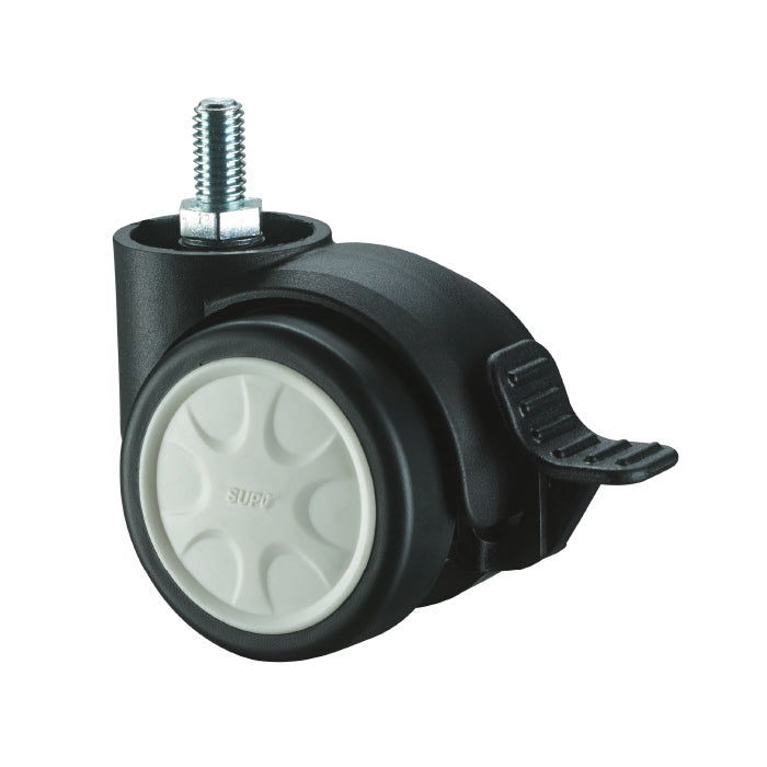 RUEDA GIRATORIA SERIE OFICINA Y MUEBLES 2" 50 MM CAPACIDAD POR RUEDA 20KG POLIURETANO NEGRO (PU)