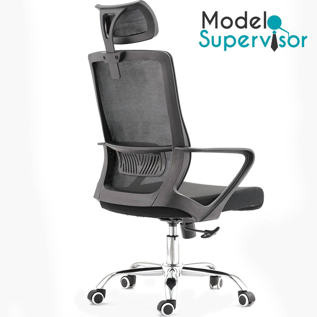 [SKUIMG]SCH-H9566|SILLA EJECUTIVA DE OFICINA MESH ALTA CON POSA CABEZAS. MODELO SUPERVISOR