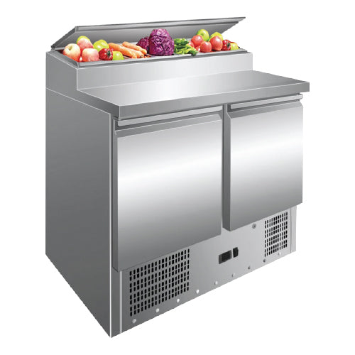 [SKUIMG]SH41|SH41.jpg|MESA TRABAJO REFRIGERADA PARA ENSALADAS Y SANDWICHES 900*700*1010MM+2~+8C.ESTATICO 110V/60HZ(1 AÑO)