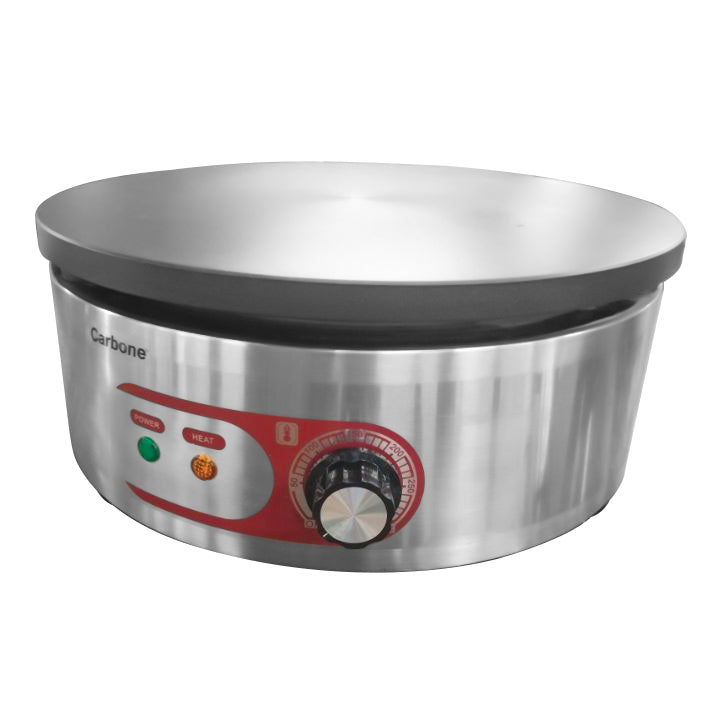 [SKUIMG]SK04|SK04.jpg|PLANCHA DE CREPES REDONDA ELECTRICA 1.5 KW 50~300 °C DIAMETRO DE 400 MM. 110V/60 HTZ (1 AÑO)
