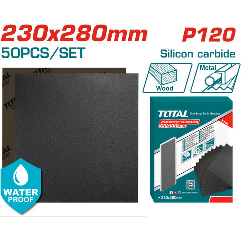 [SKUIMG]TAC012016|TAC012016_1.jpg|LIJAS DE AGUA HOJA 230X280MM CARBURO DE SILICIO IMPERMEABLE SET 50 PIEZAS. IDEAL PARA LIJADORA.