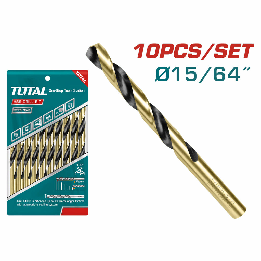 [SKUIMG]TAC1001043|TAC1001043.jpg|(10pzas) Brocas HSS de 1/4". Acero de Alta Velocidad.