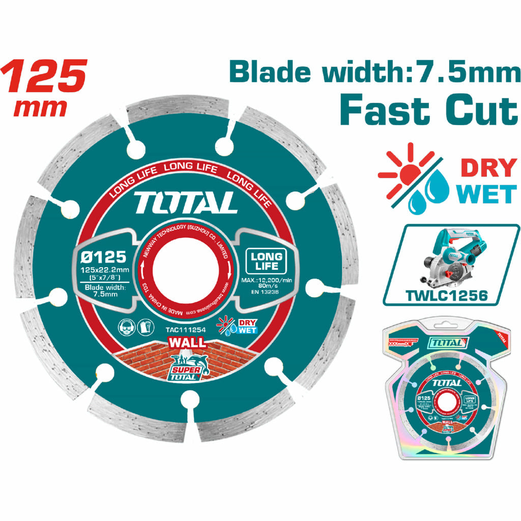 [SKUIMG]TAC111254|TAC111254.jpg|DISCO DE DIAMANTE 125(5")X22.2MM PARA