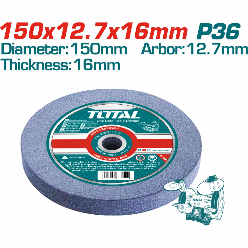 [SKUIMG]TAC1506023|TAC1506023.jpg|RUEDA ABRASIVA CIRCULAR. GRANO 36. TAMAÑO: 150 X 12.7 X 16MM