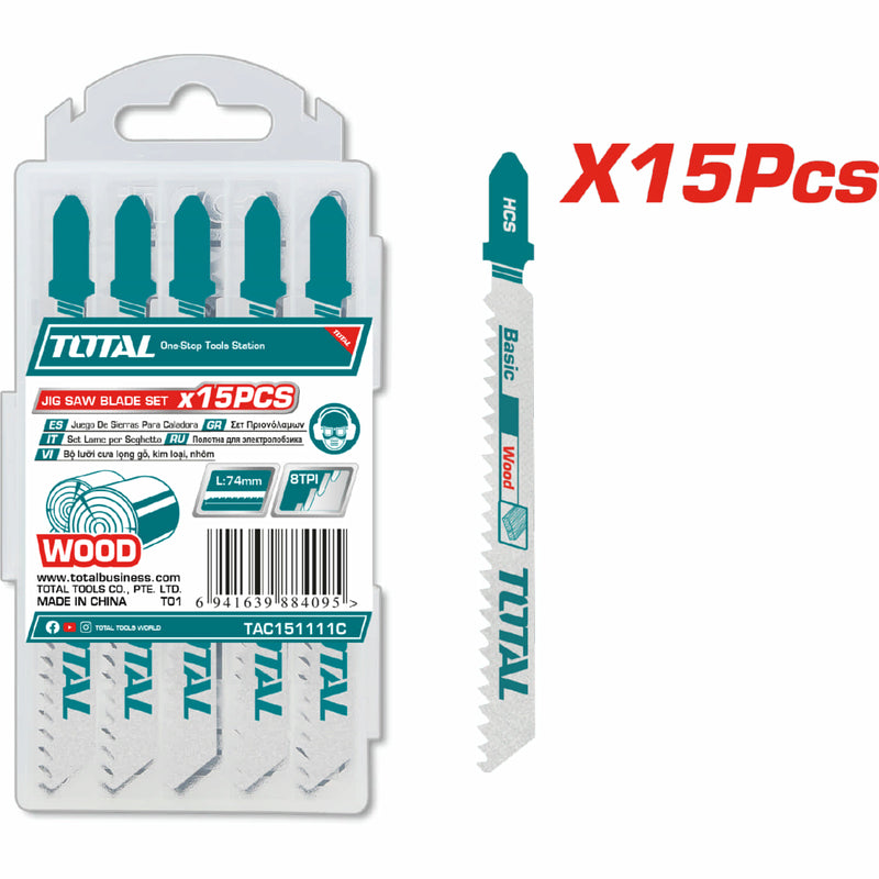 [SKUIMG]TAC151111C|TAC151111C.jpg|HOJAS PARA SIERRA CALADORA TIPO T111C PARA MADERA. 74MM. (8 DIENTES POR PULGADA) SET DE 15