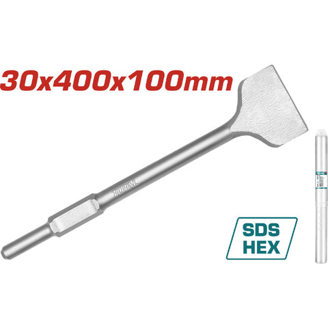 [SKUIMG]TAC15333013|TAC15333013_1.jpg|CINCEL PLANO DE 30X400X100MM COMPATIBLE CON DEMOLEDOR TOTAL UTH215456 TH217506