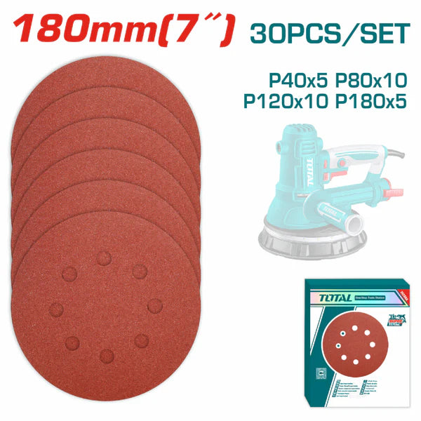 [SKUIMG]TAC180030|TAC180030-FRONTEND-oVgr2cligpON6pli.png|LIJAS CIRCULARES PARA LIJADORA DE DRYWALL 7" P40 P80 P120 P180. SET DE 30 PIEZAS.